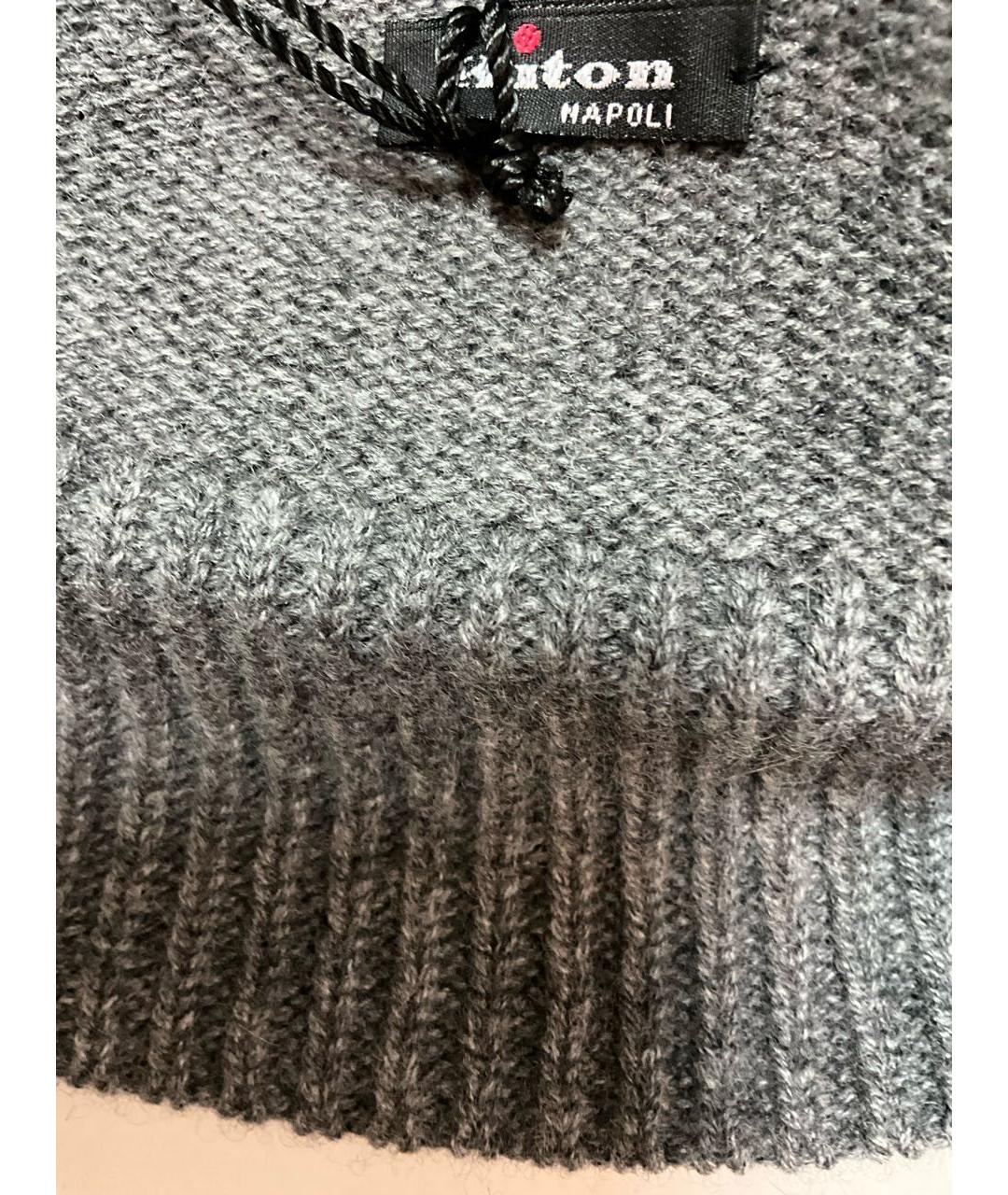 KITON Серая кашемировая шапка, фото 5