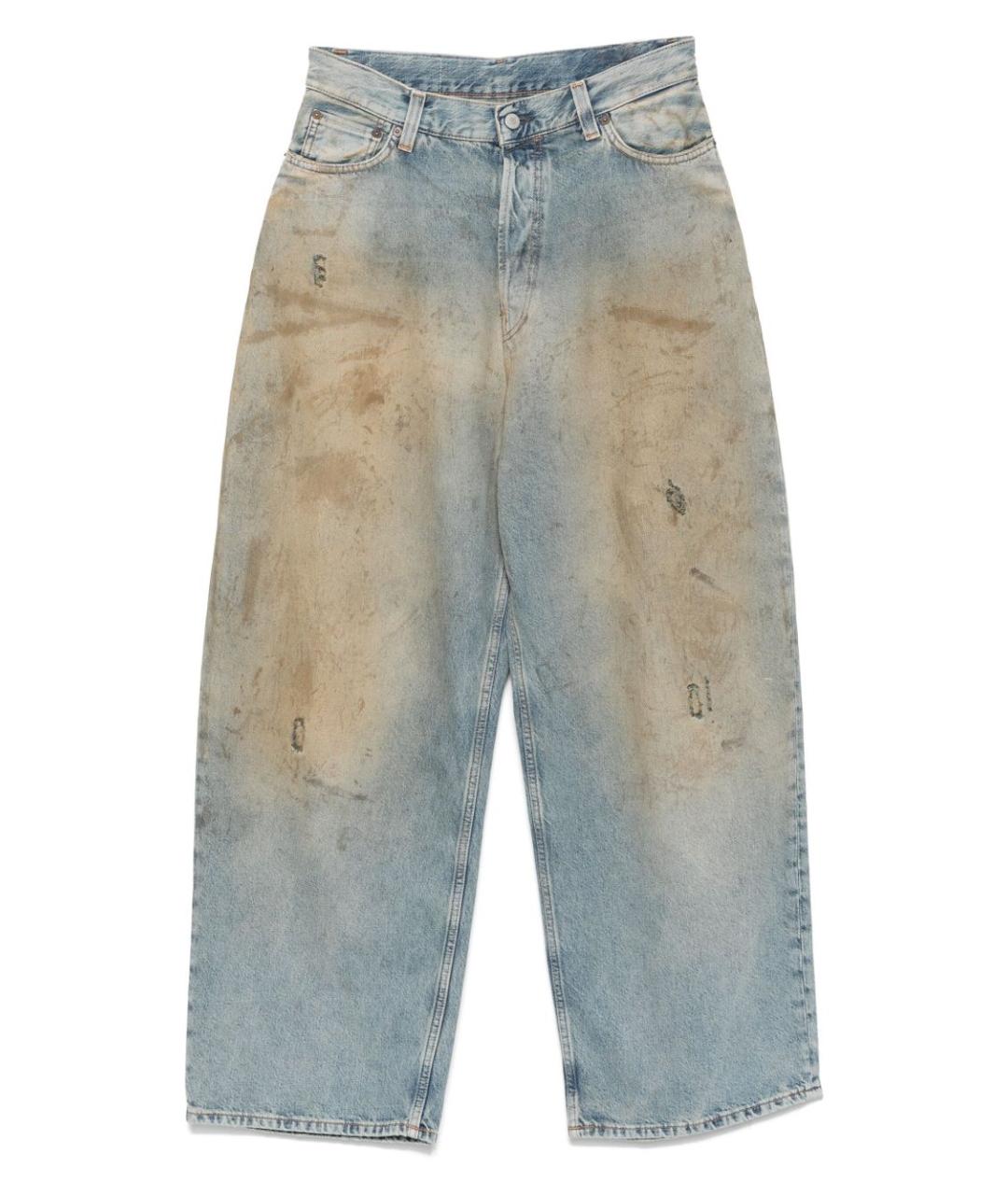 ACNE STUDIOS Голубые хлопковые прямые джинсы, фото 1