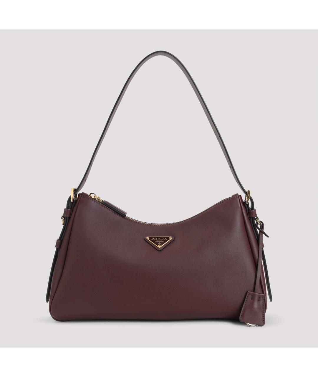 PRADA Бордовая кожаная сумка через плечо, фото 2