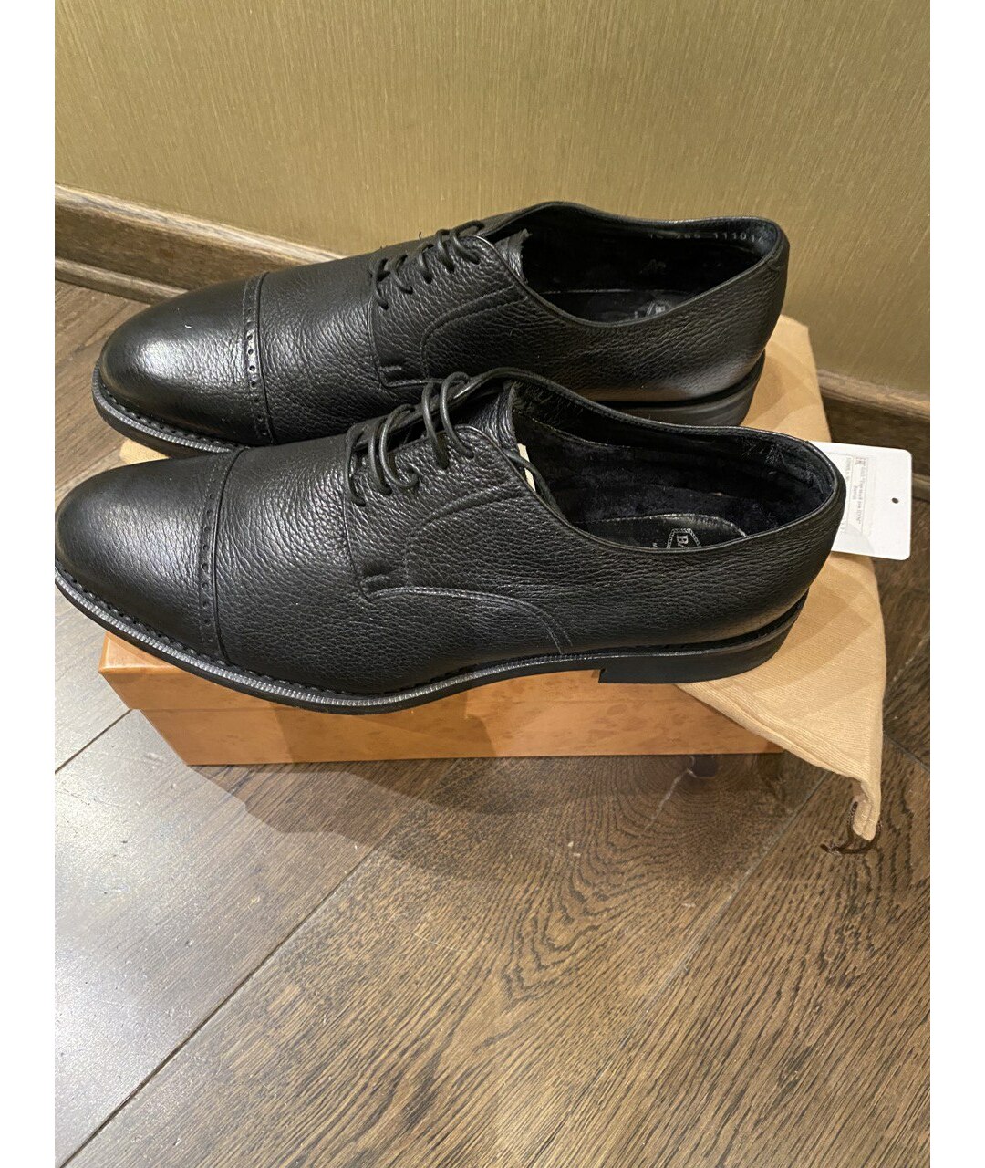 BARRETT Черные кожаные туфли, фото 4