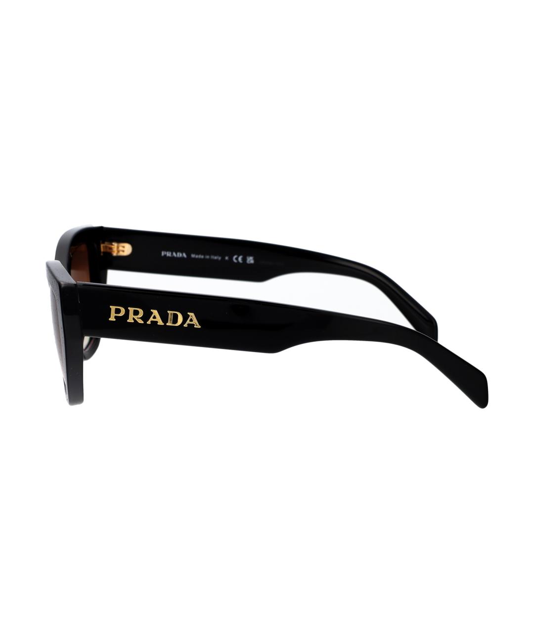 PRADA Черные пластиковые солнцезащитные очки, фото 3