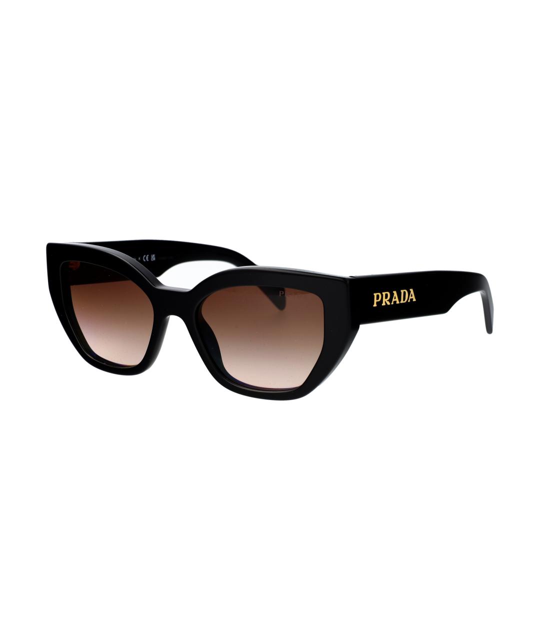 PRADA Черные пластиковые солнцезащитные очки, фото 1