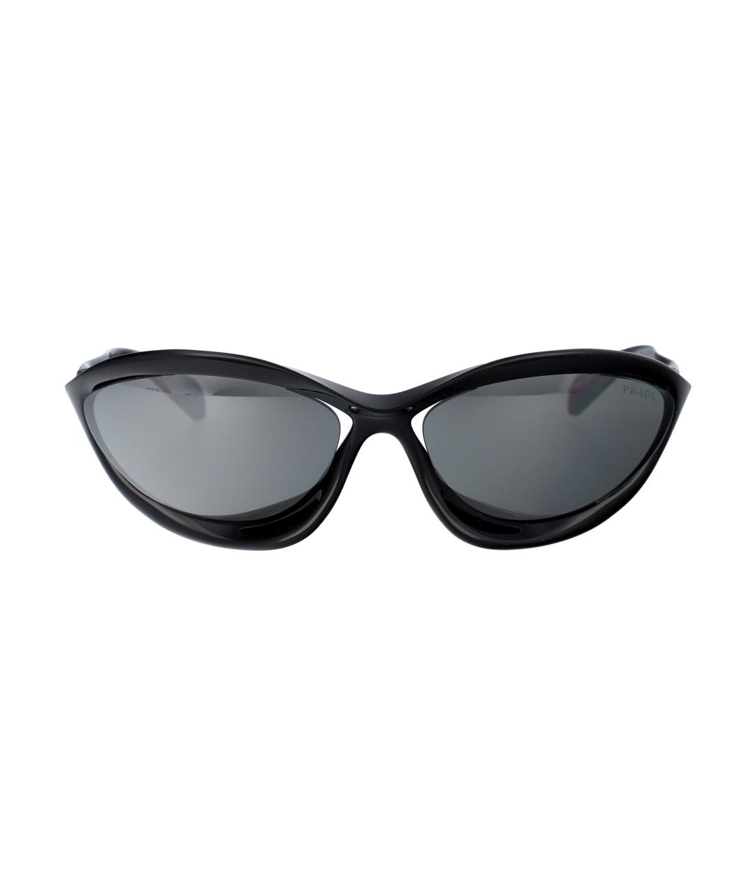 PRADA Черные пластиковые солнцезащитные очки, фото 2