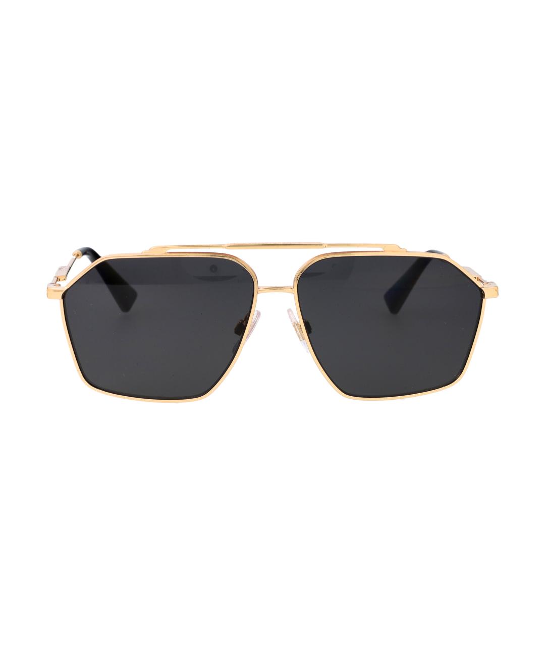 DOLCE&GABBANA Золотые металлические солнцезащитные очки, фото 1