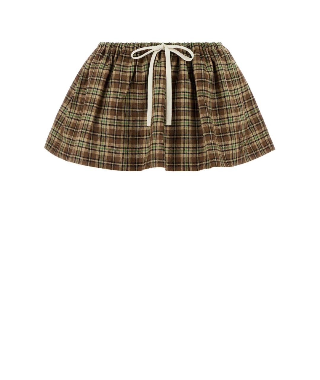 MIU MIU Мульти шерстяная юбка мини, фото 1