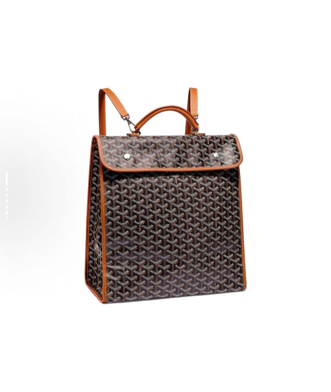 GOYARD Коричневый кожаный рюкзак, фото 5
