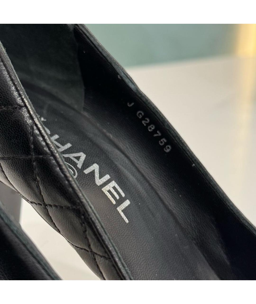 CHANEL Черные кожаные туфли, фото 3