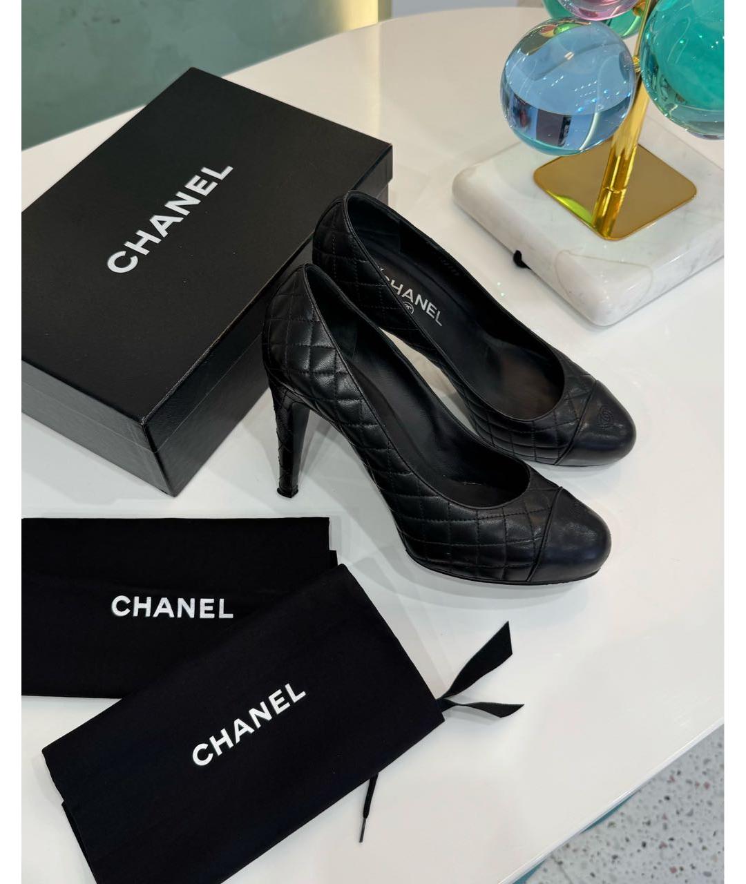 CHANEL Черные кожаные туфли, фото 8