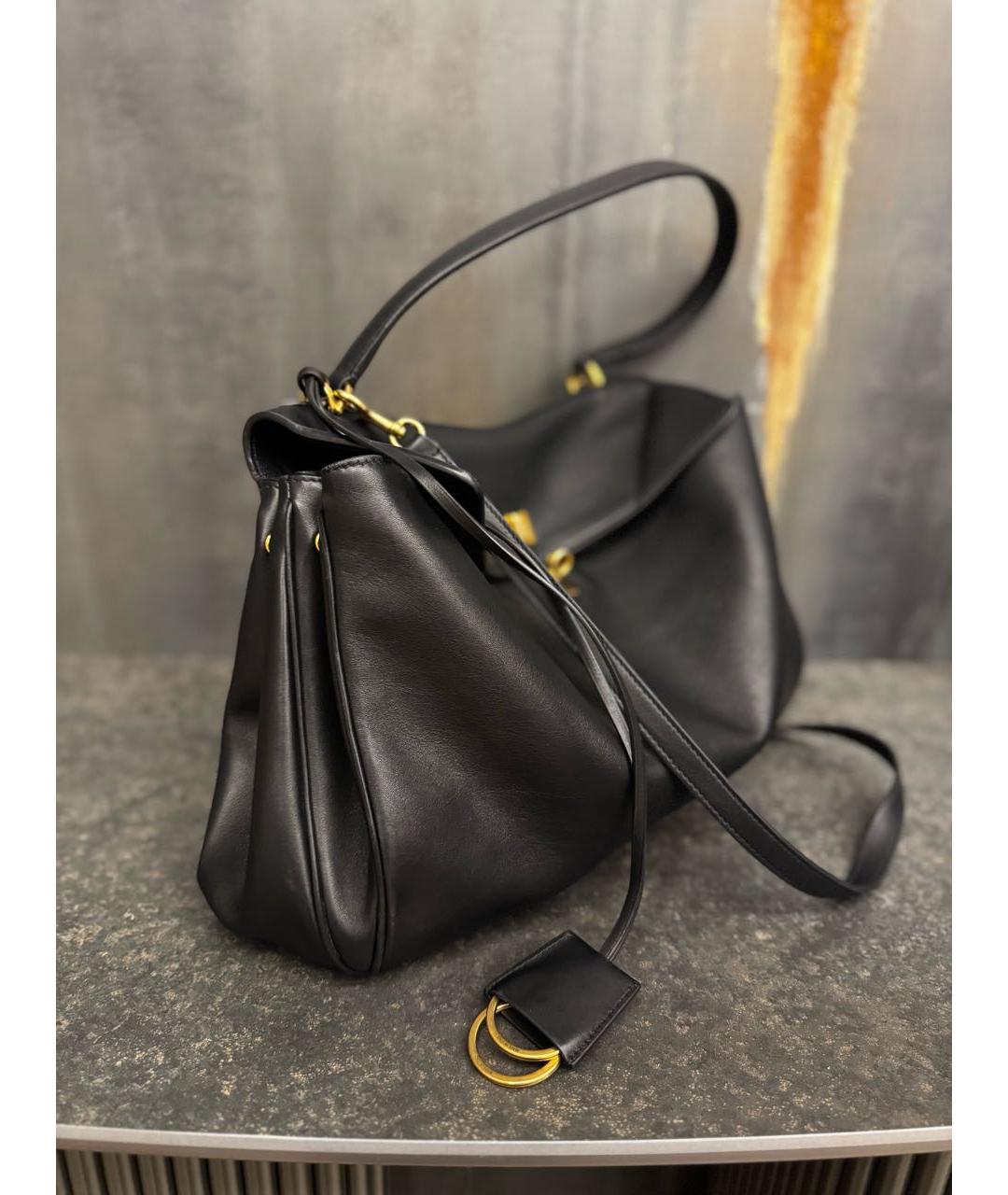 BALENCIAGA Черная кожаная сумка через плечо, фото 2