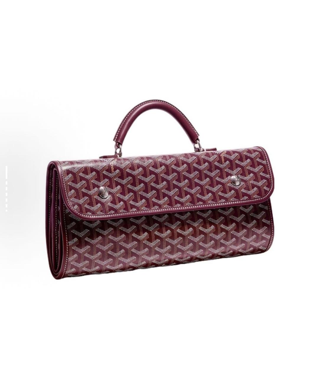 GOYARD Бордовый кожаный рюкзак, фото 4