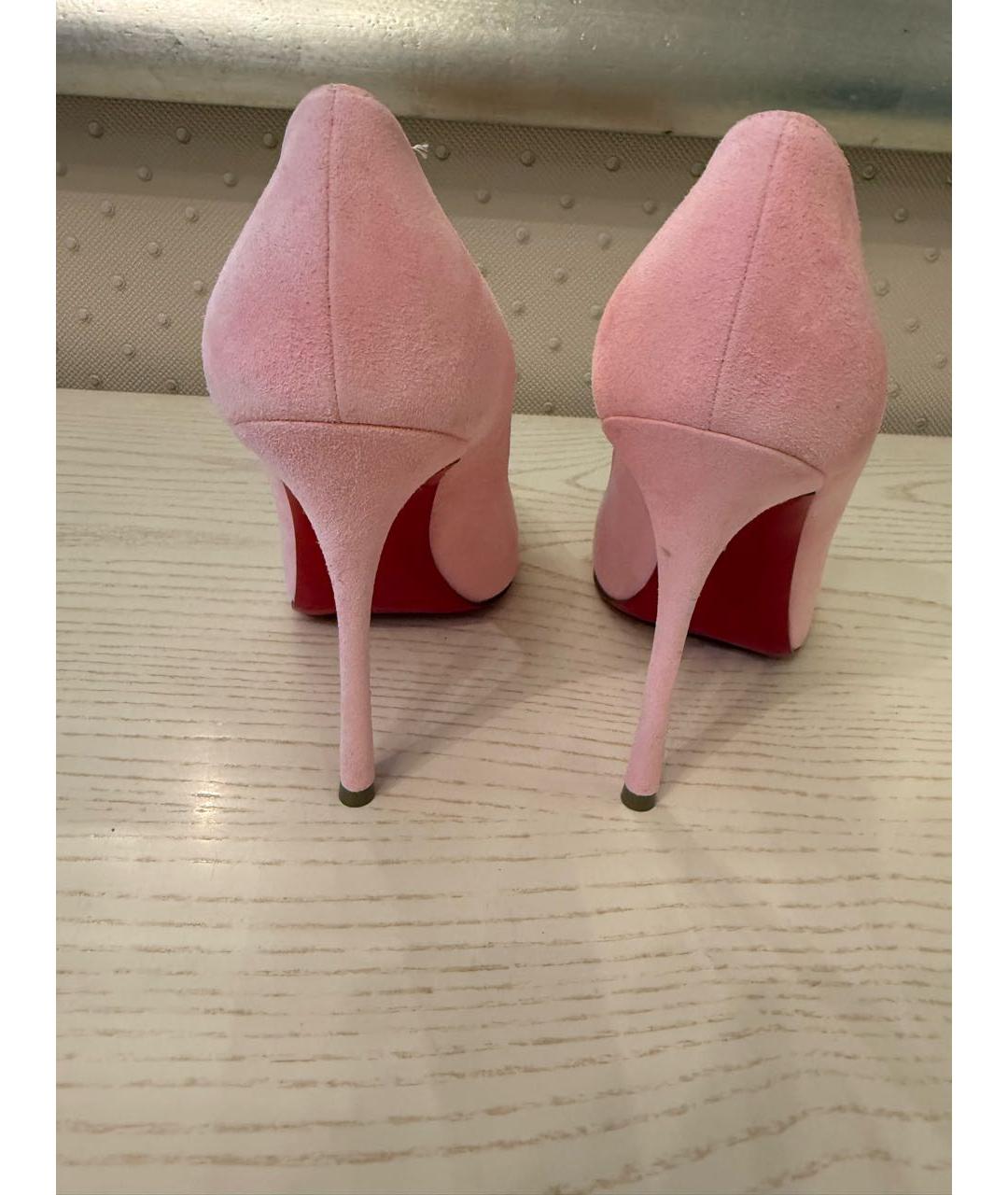 CHRISTIAN LOUBOUTIN Розовые замшевые туфли, фото 5