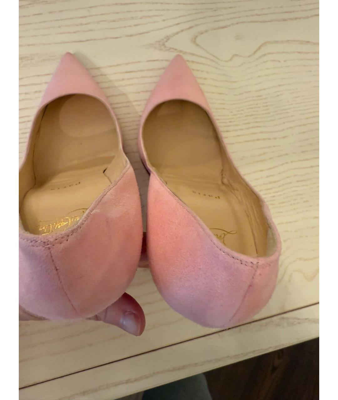 CHRISTIAN LOUBOUTIN Розовые замшевые туфли, фото 3