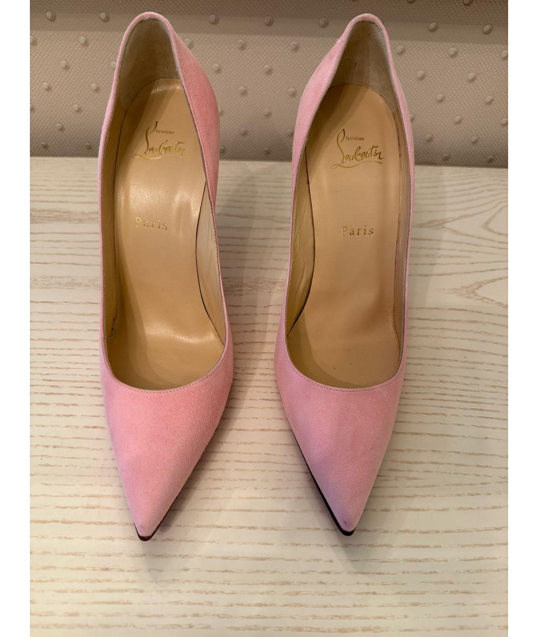 CHRISTIAN LOUBOUTIN Розовые замшевые туфли, фото 7