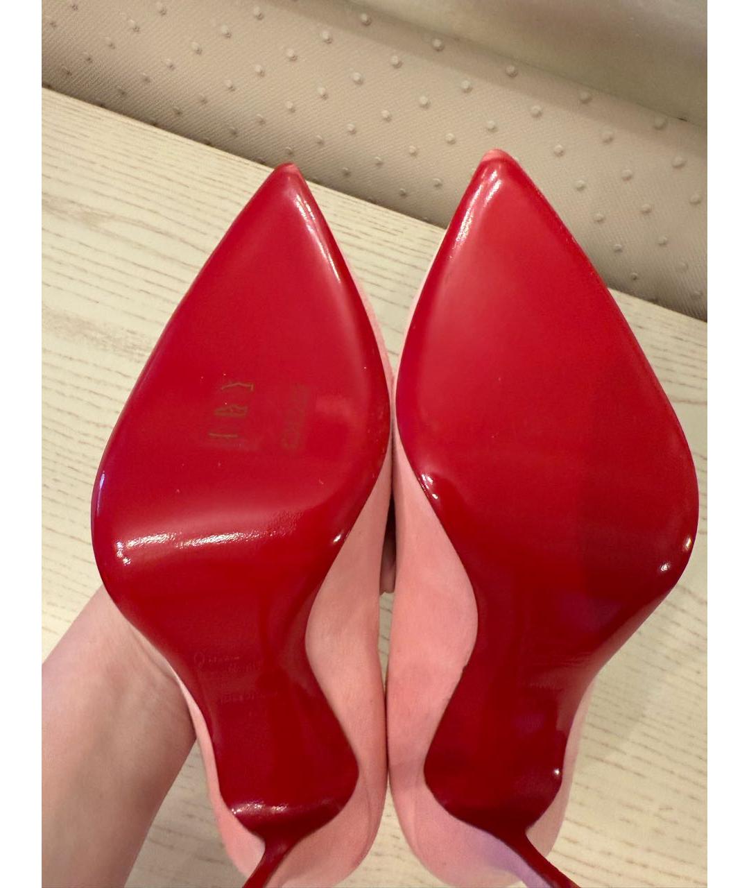 CHRISTIAN LOUBOUTIN Розовые замшевые туфли, фото 8