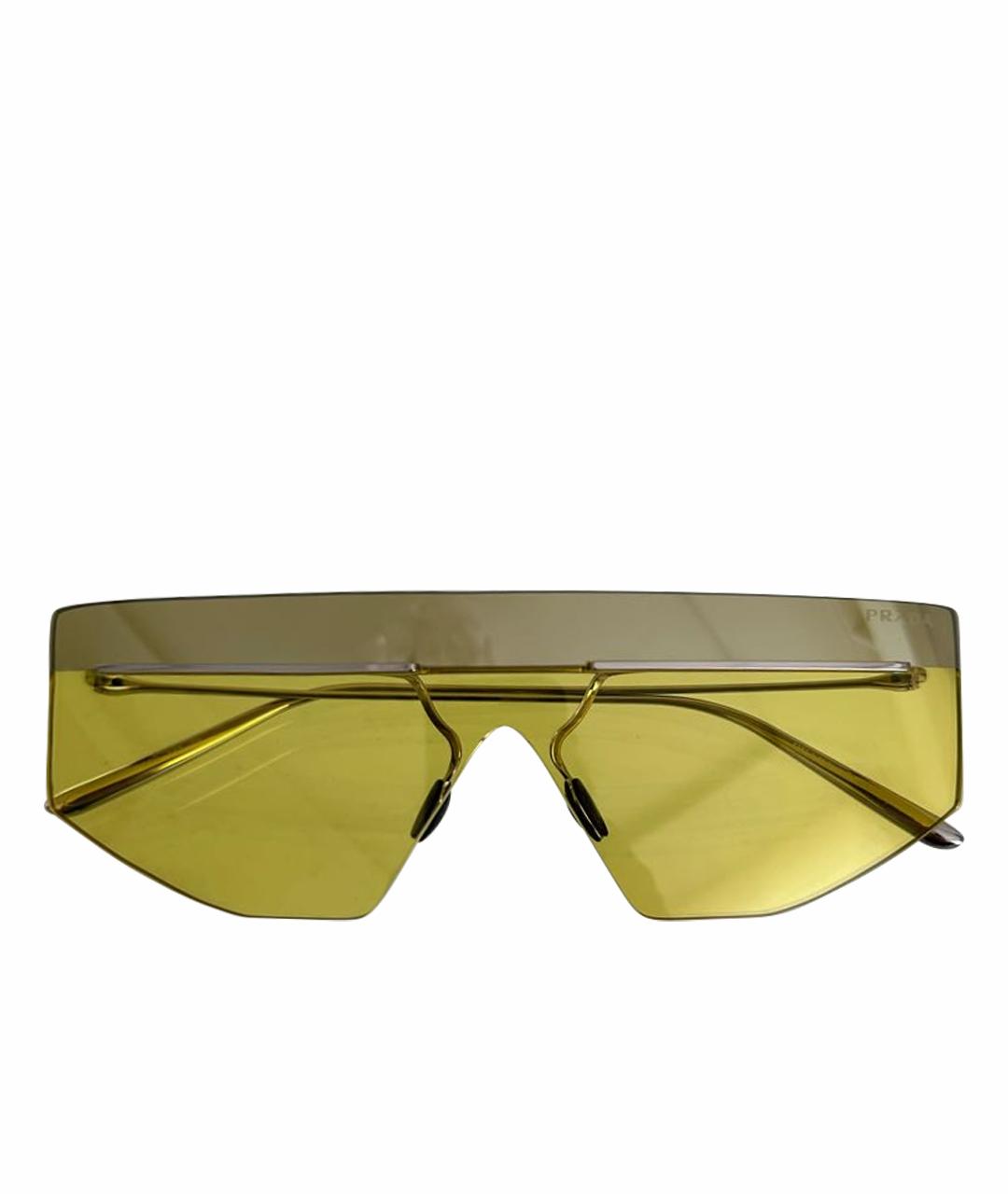 PRADA Желтые металлические солнцезащитные очки, фото 1