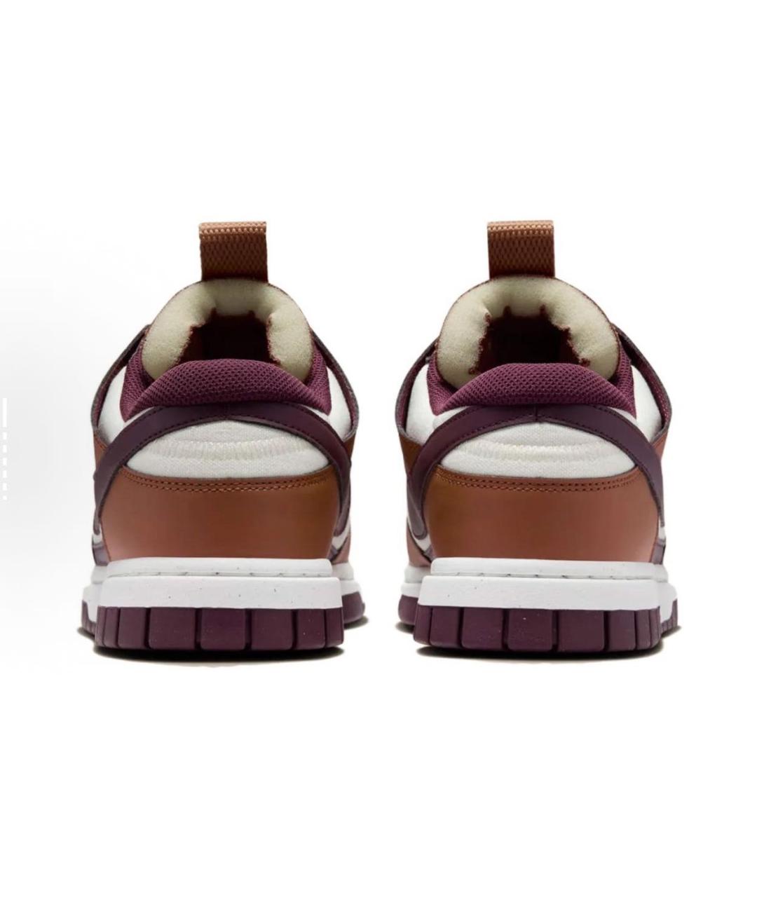 NIKE Коричневые кожаные низкие кроссовки / кеды, фото 2