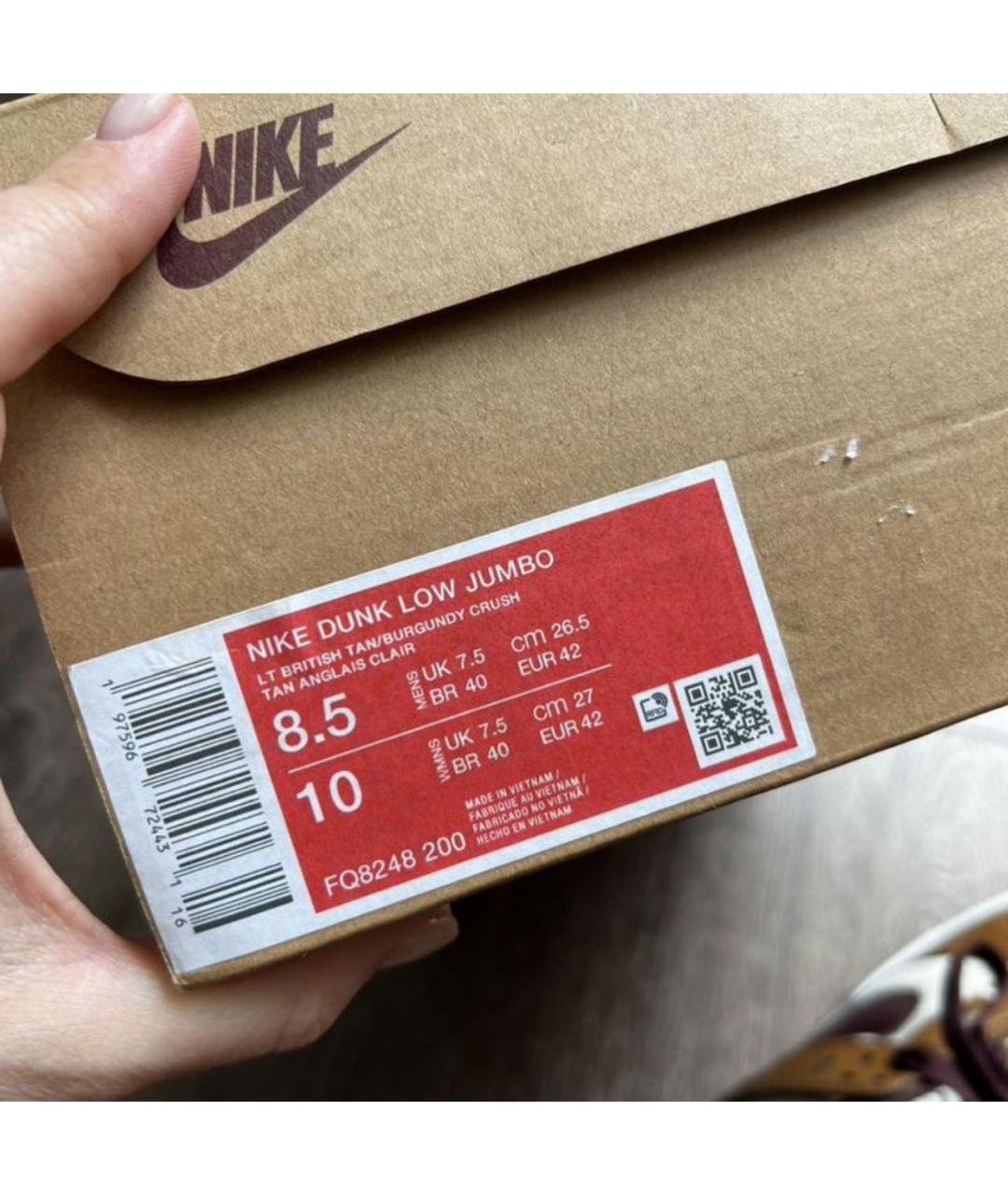NIKE Коричневые кожаные низкие кроссовки / кеды, фото 3
