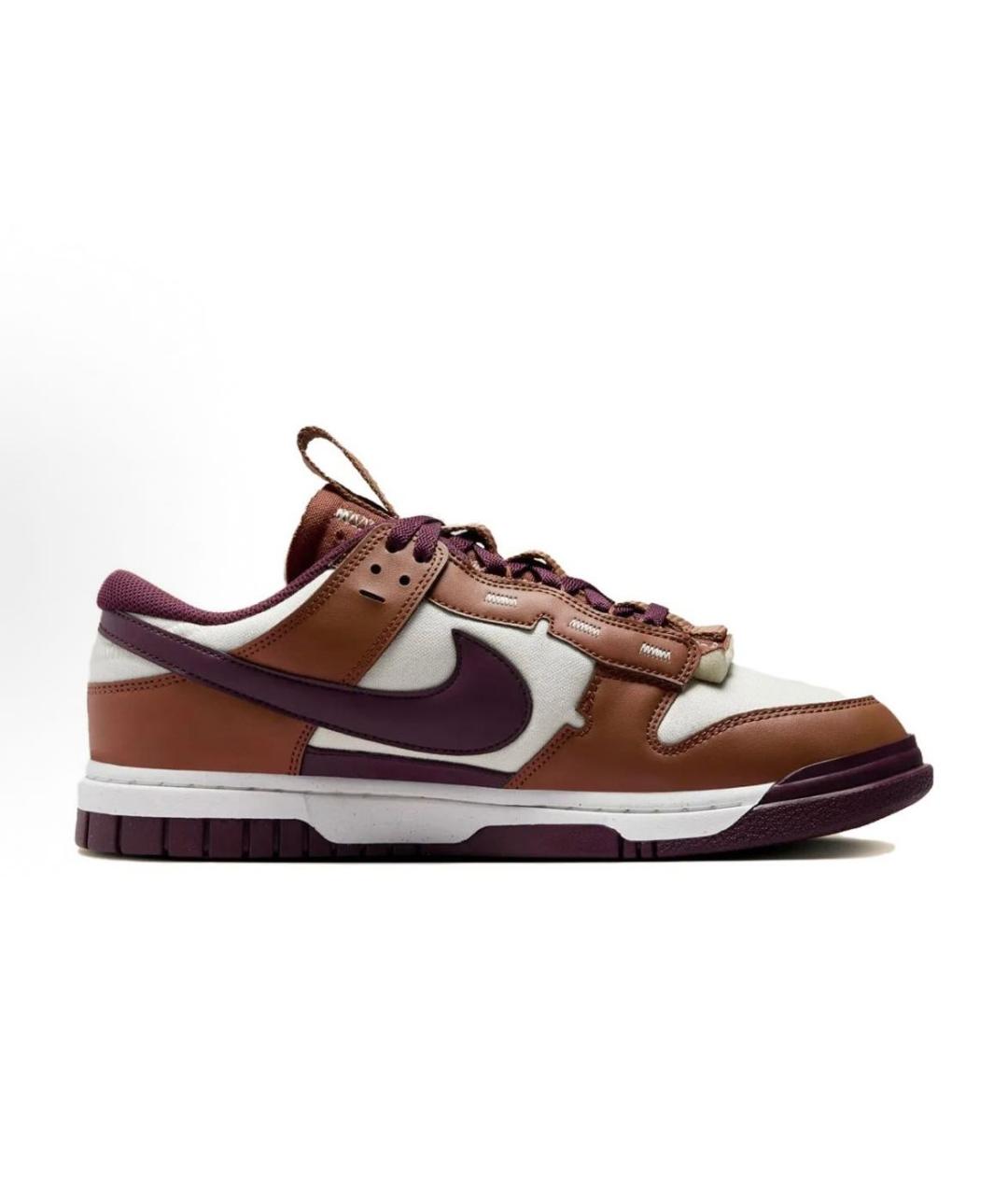NIKE Коричневые кожаные низкие кроссовки / кеды, фото 6