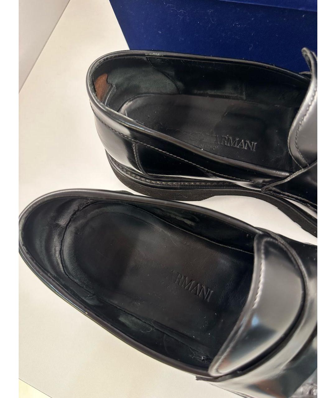 EMPORIO ARMANI Черные кожаные лоферы, фото 4