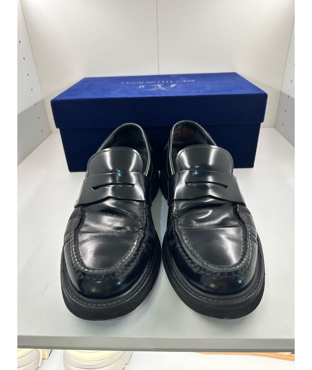 EMPORIO ARMANI Черные кожаные лоферы, фото 3