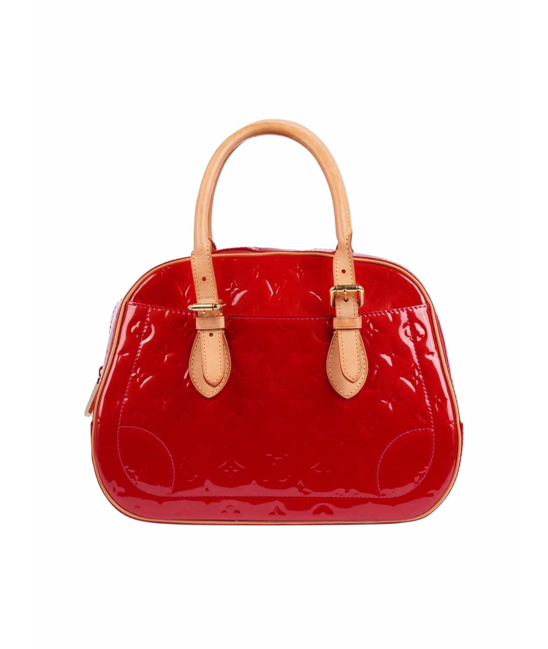 LOUIS VUITTON Красная сумка с короткими ручками из лакированной кожи, фото 1