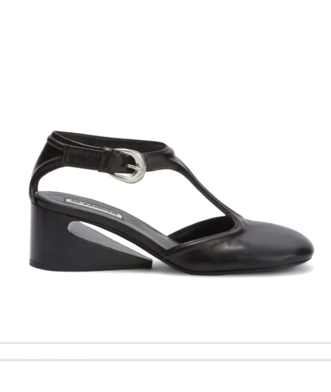JIL SANDER Черные кожаные туфли, фото 8