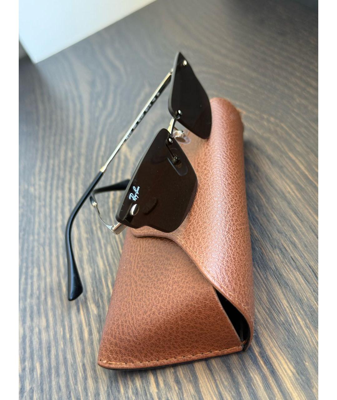 RAY BAN Черные металлические солнцезащитные очки, фото 3