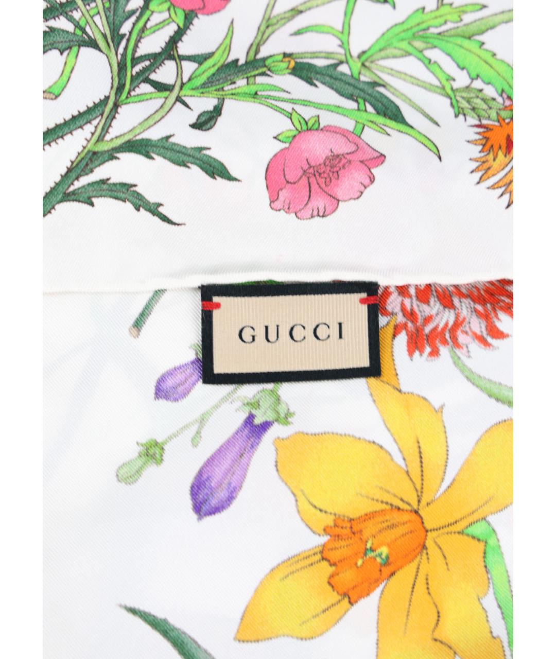 GUCCI Белый шелковый платок, фото 2