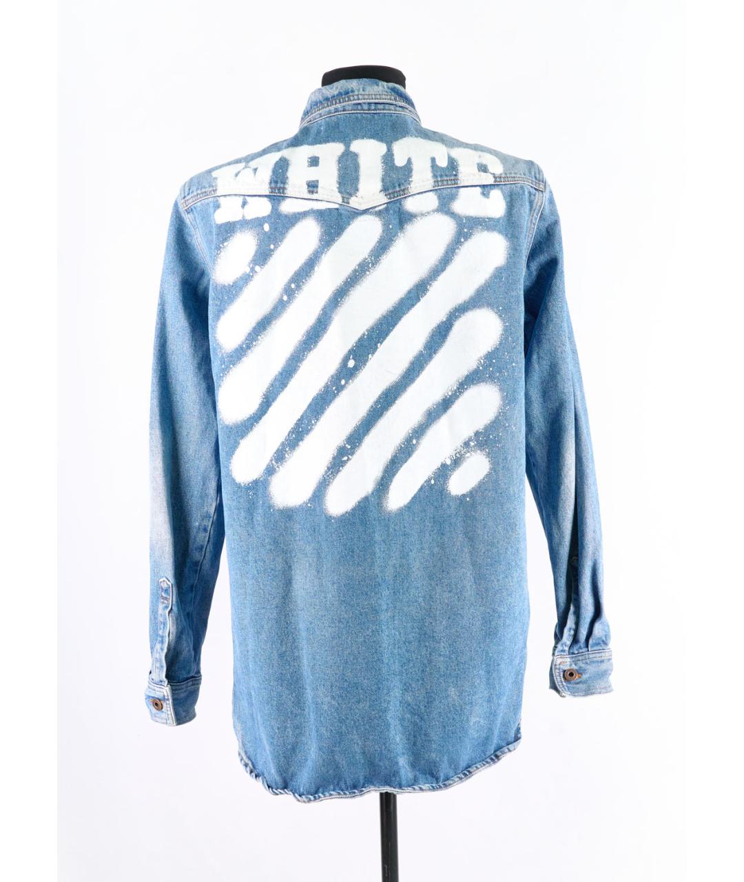 OFF-WHITE Голубая хлопковая куртка, фото 4