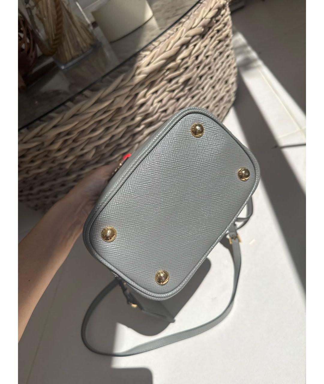 PRADA Хаки кожаная сумка тоут, фото 4