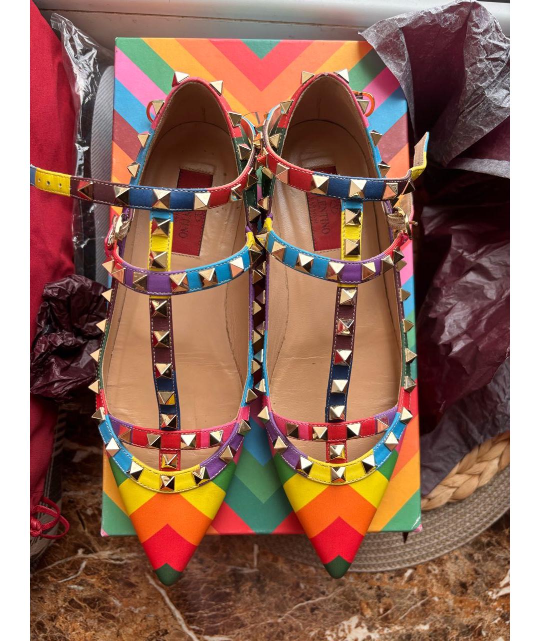 VALENTINO Мульти кожаные балетки, фото 3