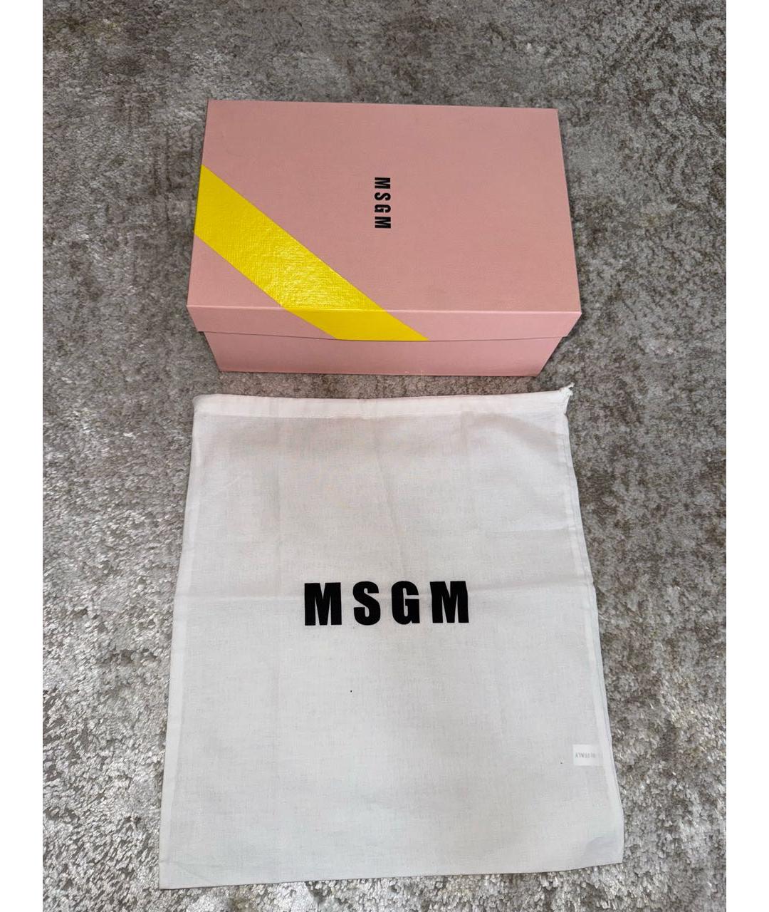 MSGM Белые кожаные кроссовки, фото 3