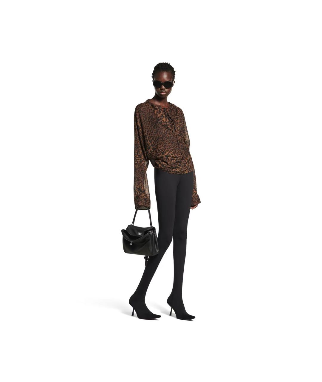 BALENCIAGA Черная кожаная сумка через плечо, фото 4