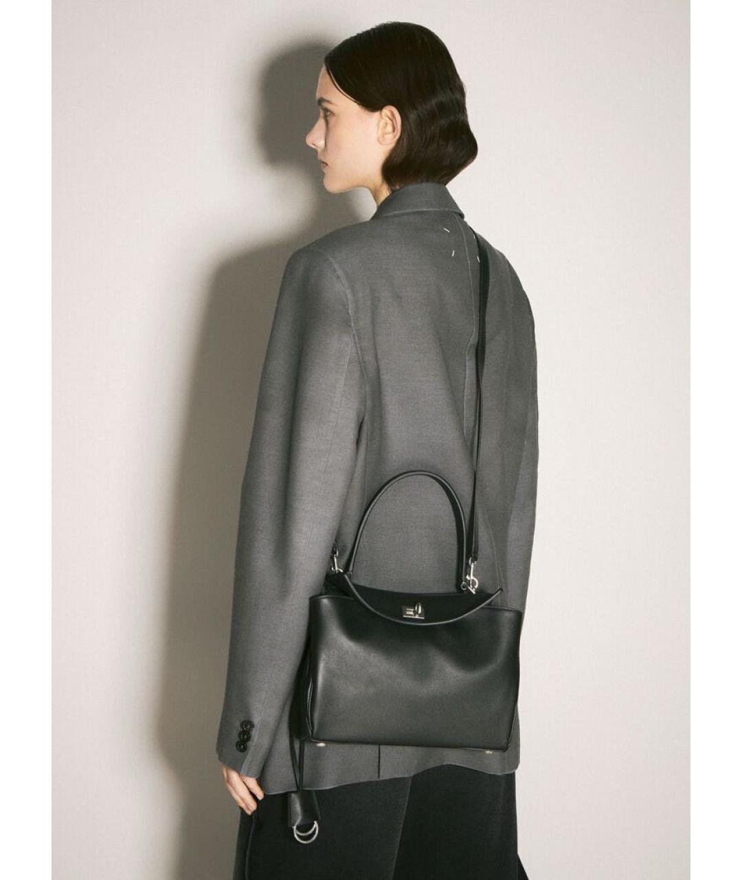 BALENCIAGA Черная кожаная сумка через плечо, фото 7