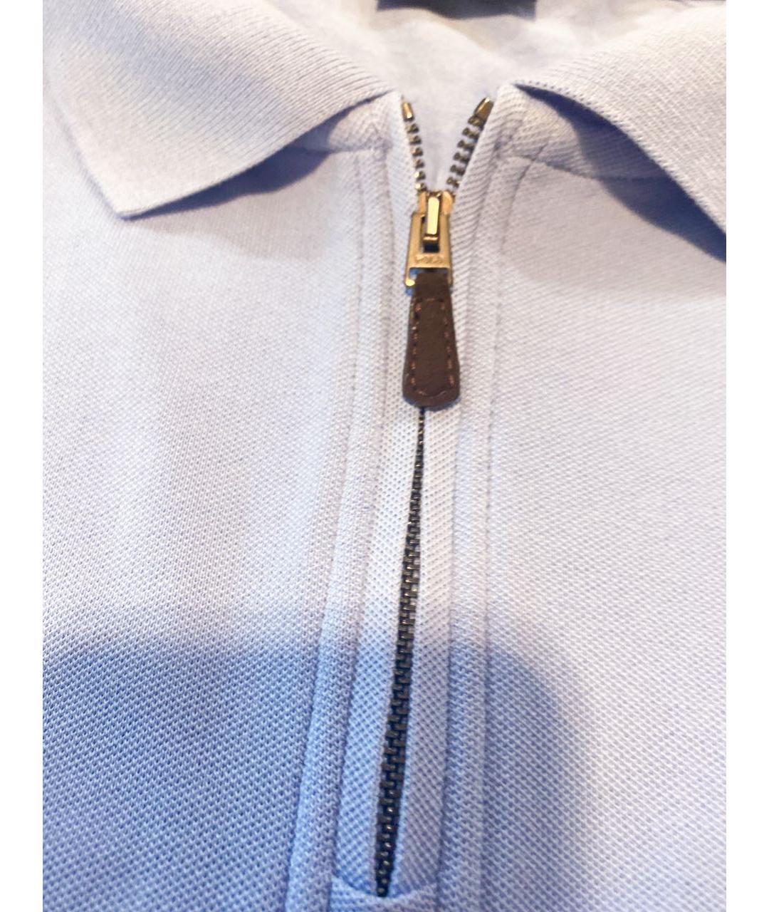 POLO RALPH LAUREN Голубое хлопковое поло с коротким рукавом, фото 3