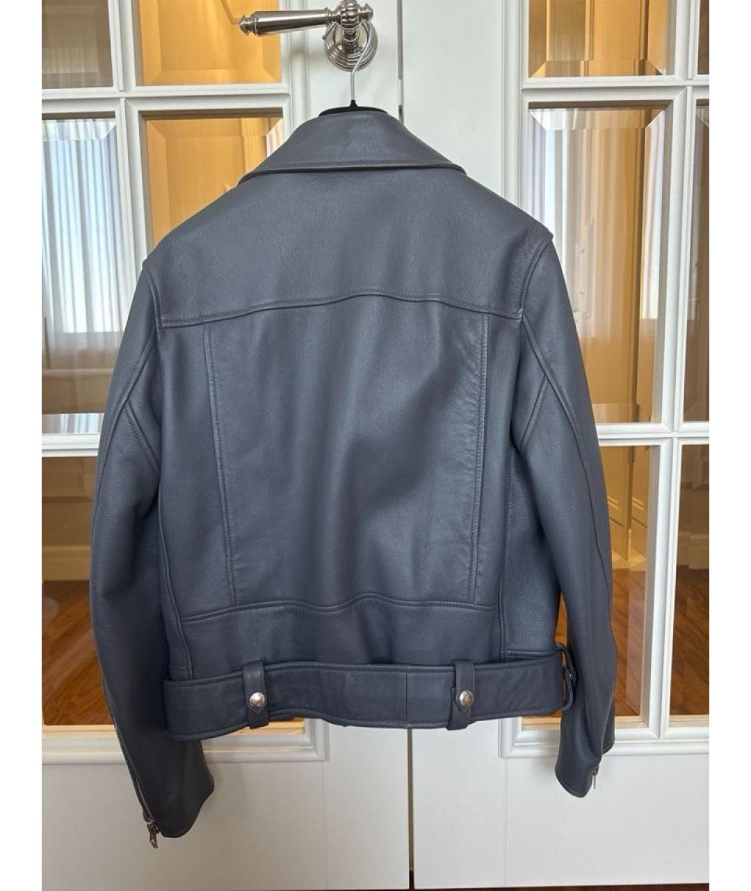 ACNE STUDIOS Серая кожаная куртка, фото 4