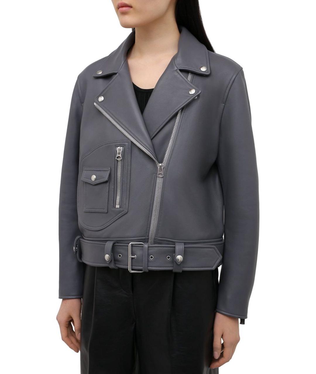 ACNE STUDIOS Серая кожаная куртка, фото 2