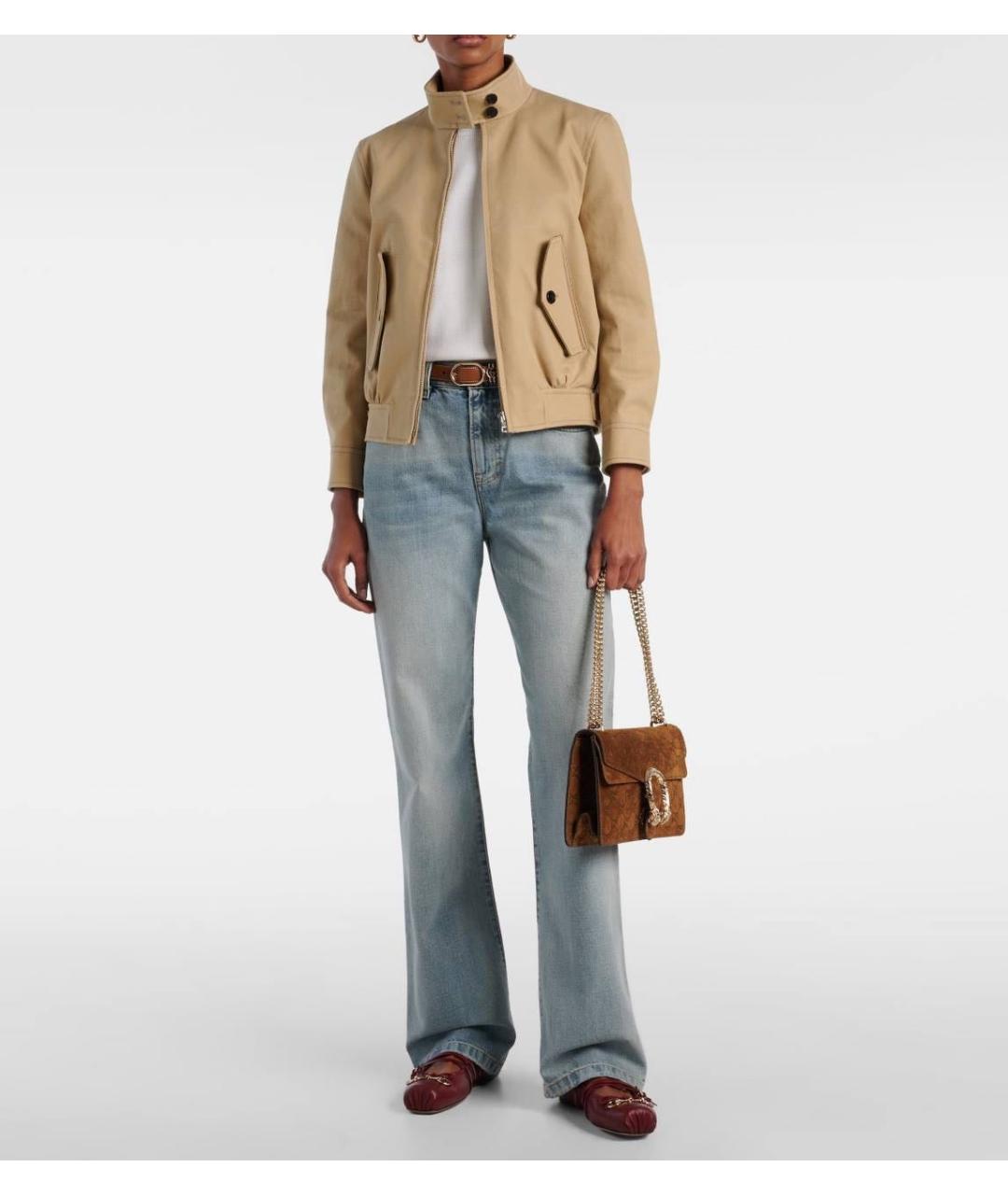 GUCCI Голубые хлопковые прямые джинсы, фото 5