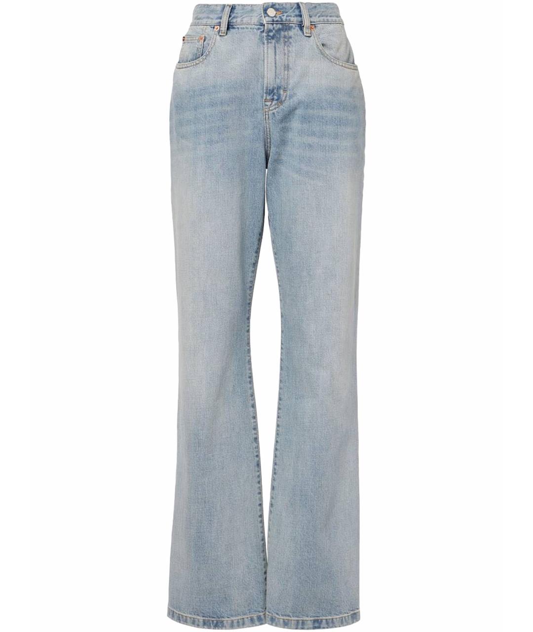 GUCCI Голубые хлопковые прямые джинсы, фото 1