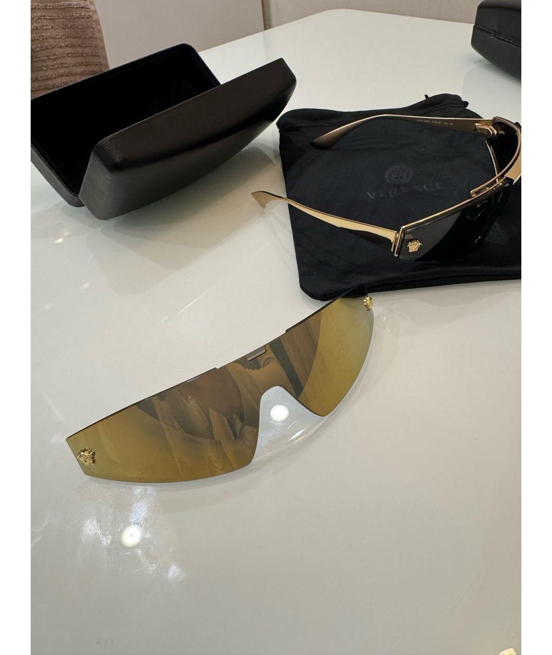 VERSACE Золотые солнцезащитные очки, фото 4