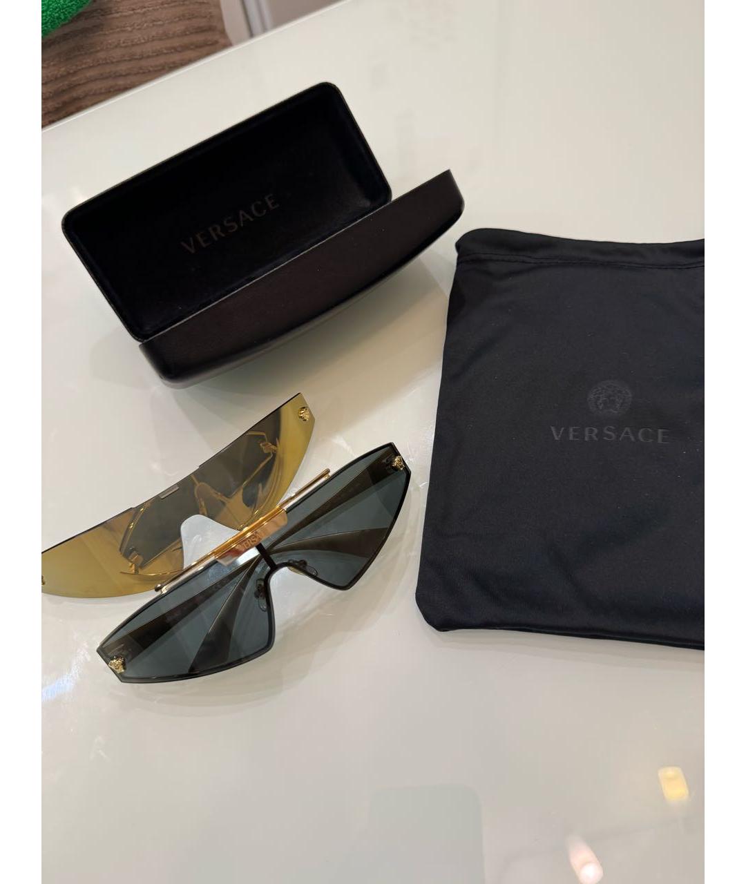VERSACE Золотые солнцезащитные очки, фото 8