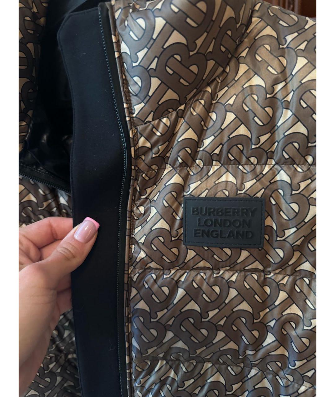 BURBERRY Коричневая полиамидовая куртка, фото 4
