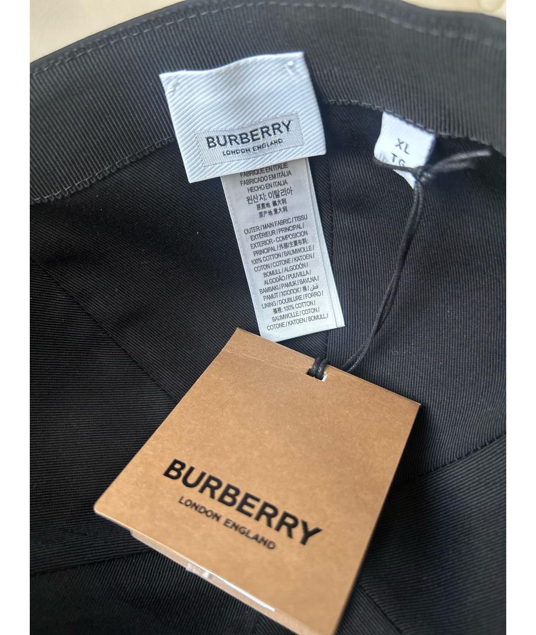 BURBERRY Черная хлопковая кепка, фото 3