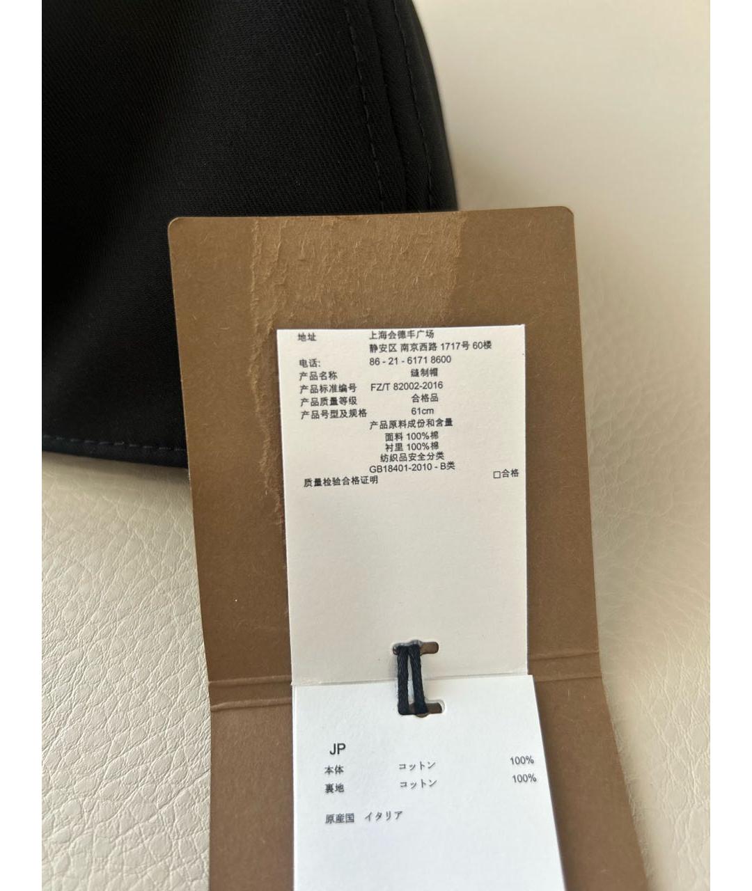 BURBERRY Черная хлопковая кепка, фото 7