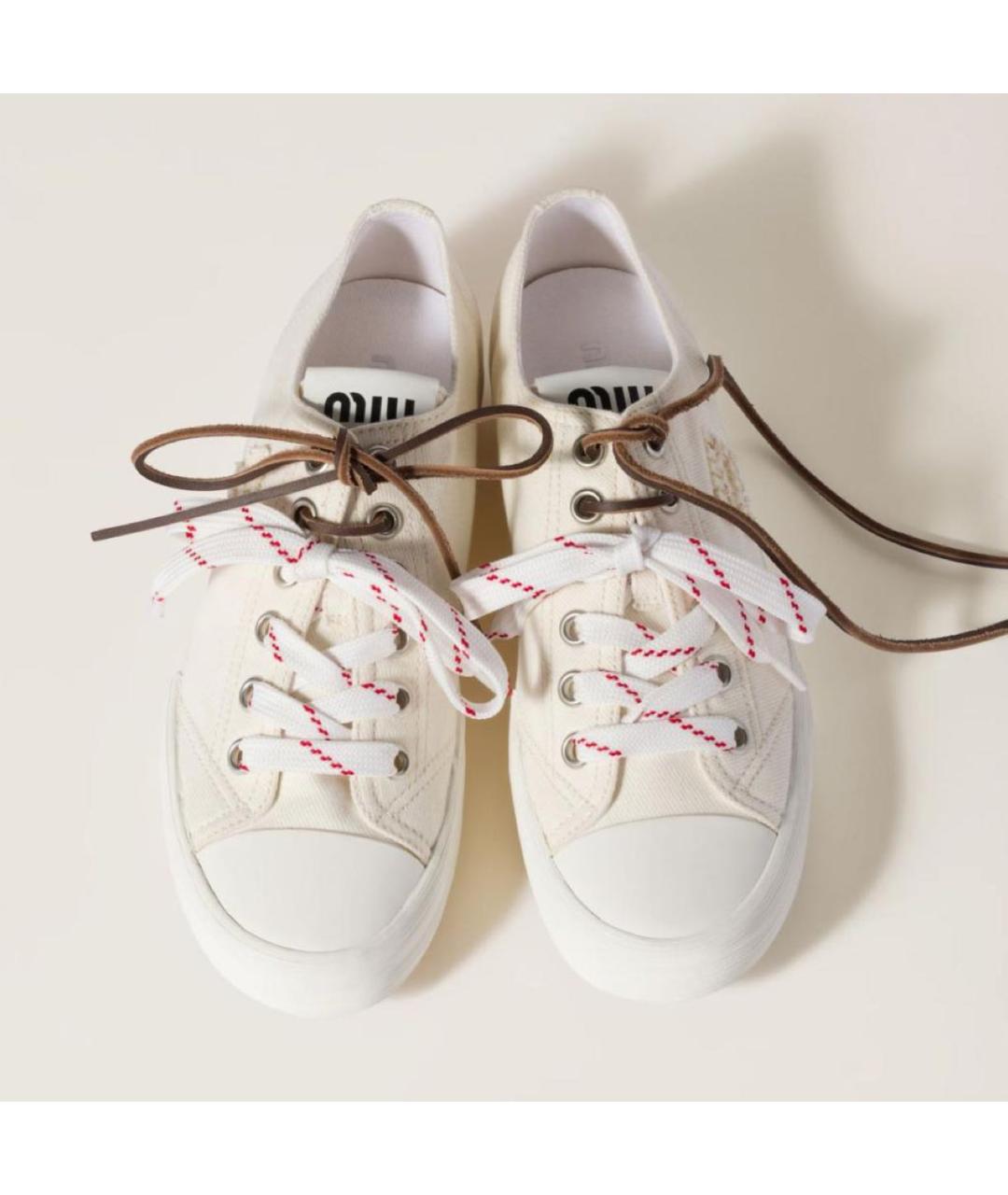 MIU MIU Бежевые кеды, фото 2