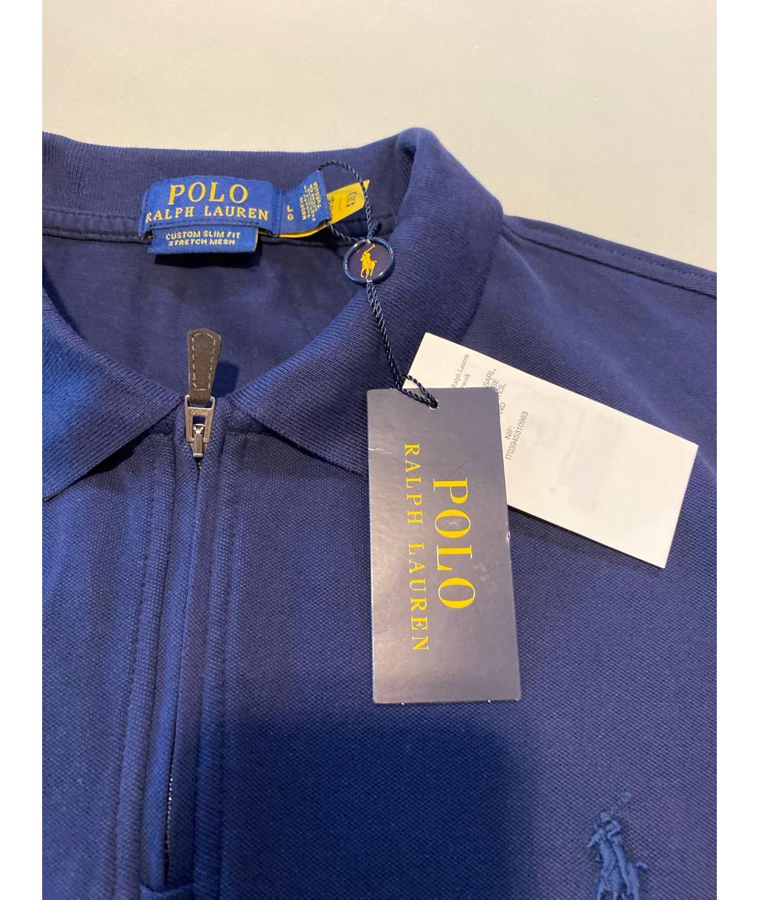 POLO RALPH LAUREN Синее хлопковое поло с коротким рукавом, фото 2