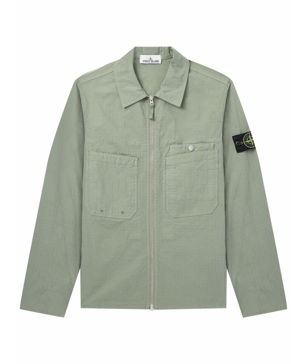 STONE ISLAND Зеленая хлопковая кэжуал рубашка, фото 1