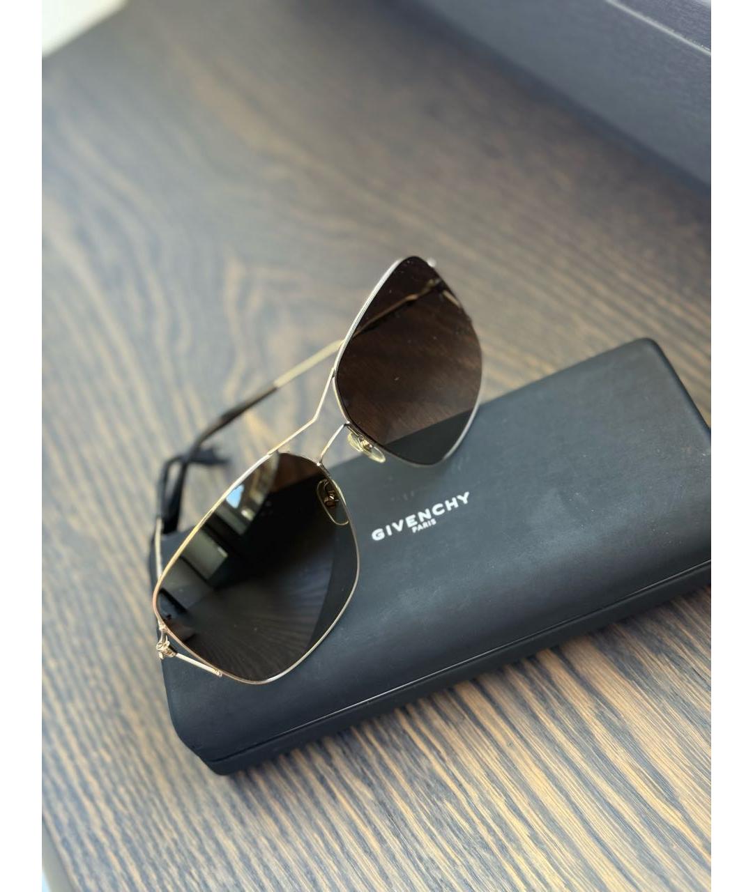GIVENCHY Коричневые металлические солнцезащитные очки, фото 4