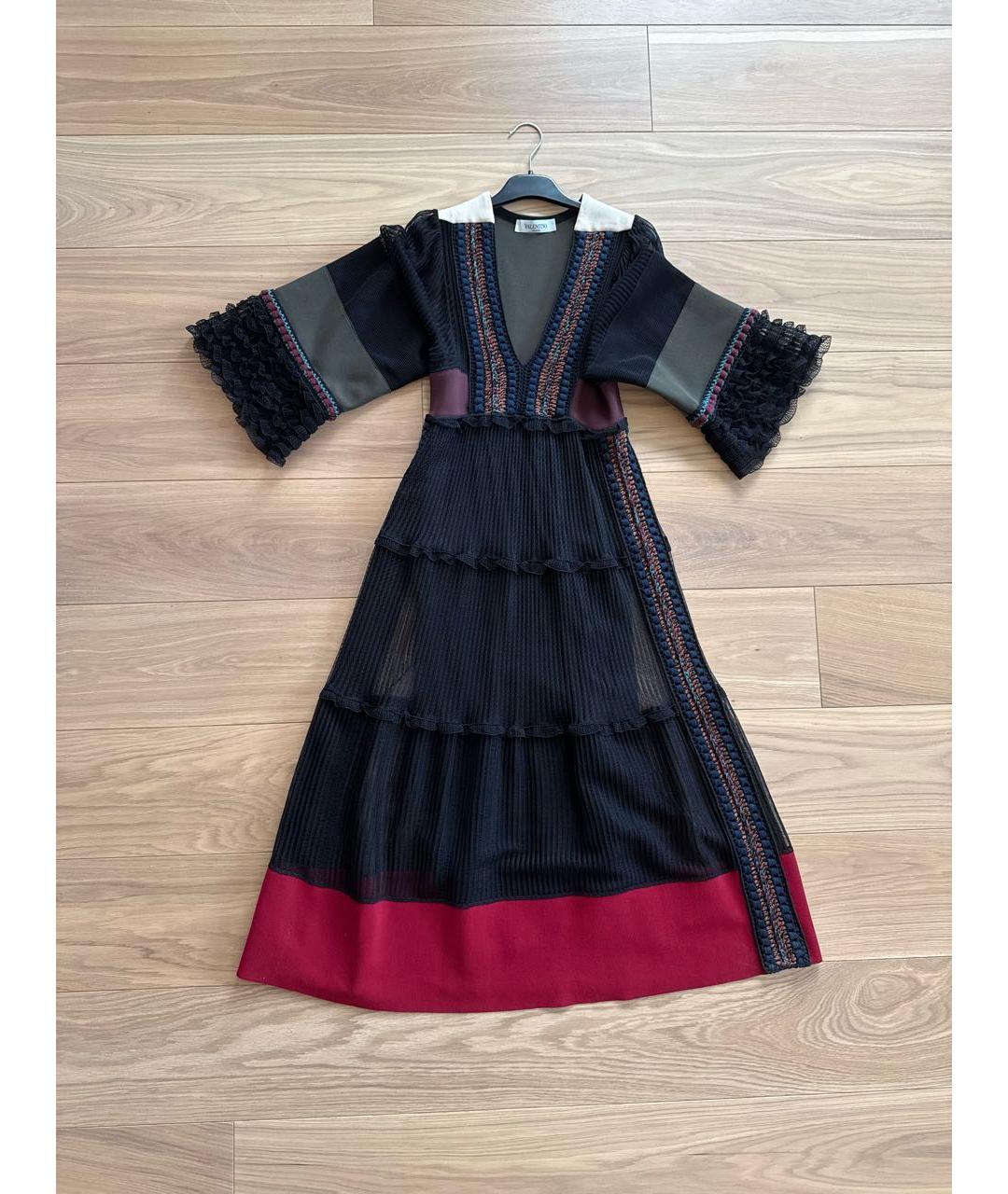 VALENTINO Черное шелковое вечернее платье, фото 8