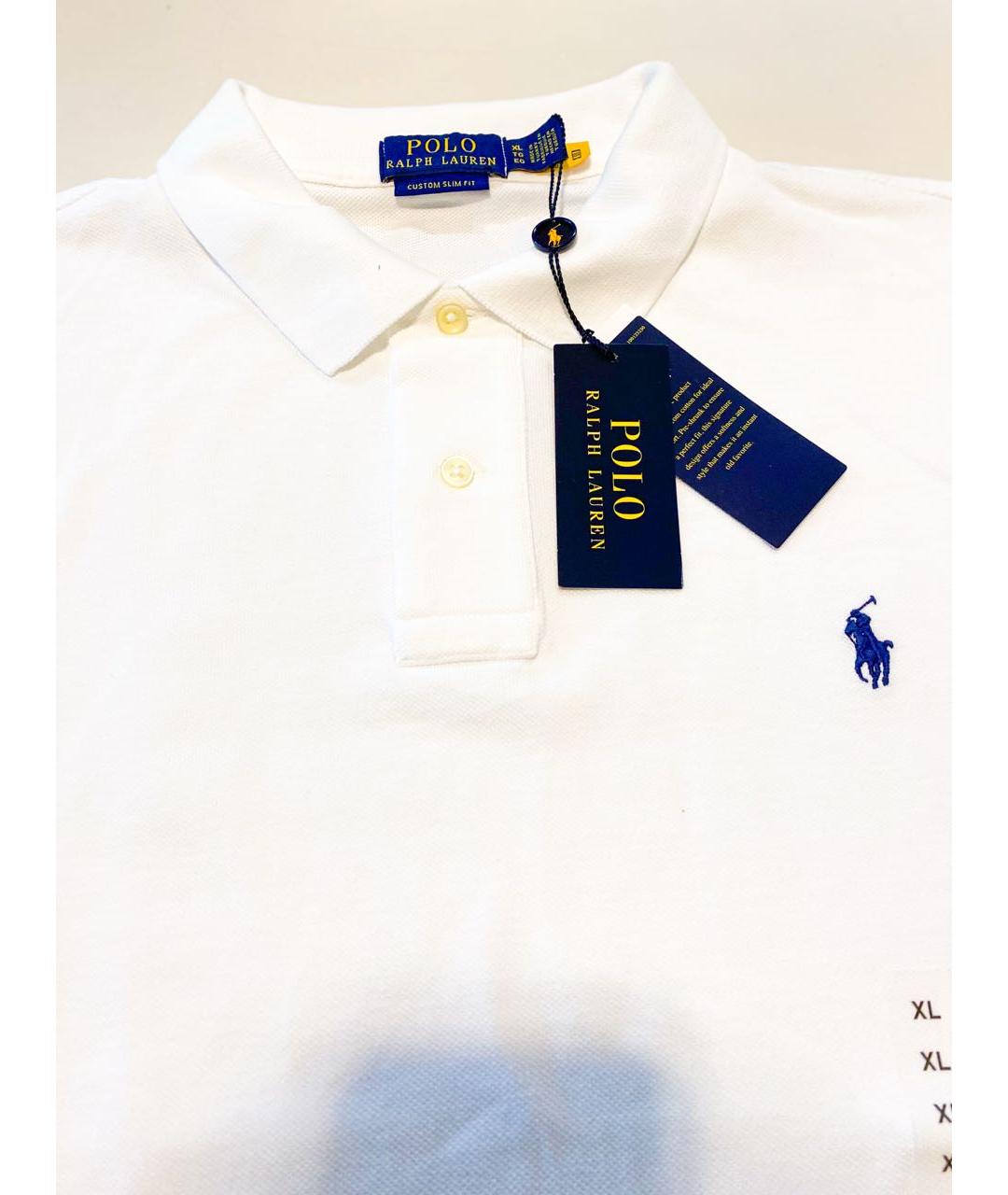 POLO RALPH LAUREN Белое хлопковое поло с коротким рукавом, фото 3